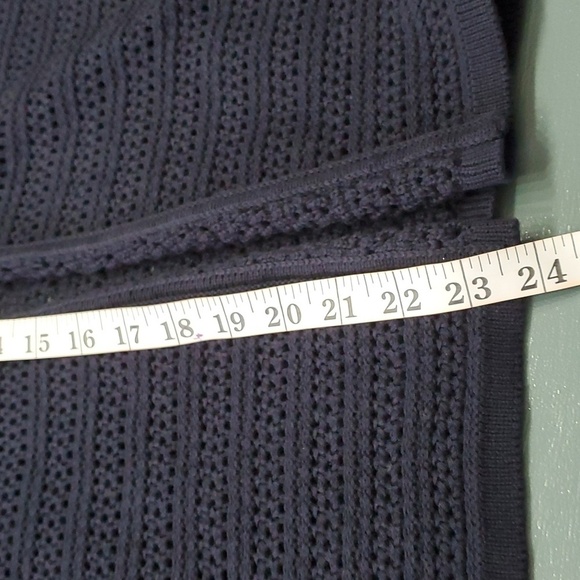 Jones of New York open cardigan‎ knit short sleeve navy blue sweater. Size XL - Picture 9 of 9